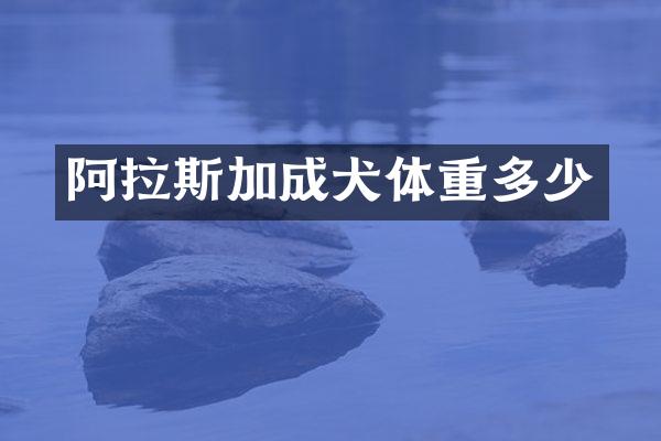 阿拉斯加成犬体重多少