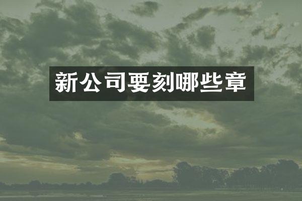 新公司要刻哪些章