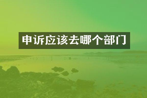 申诉应该去哪个部门