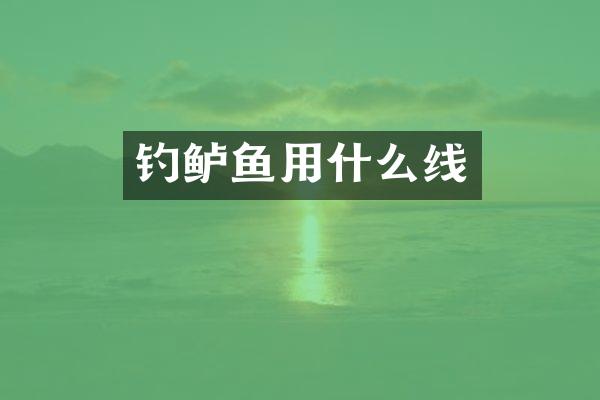 钓鲈鱼用什么线