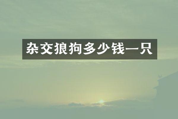 杂交狼狗多少钱一只