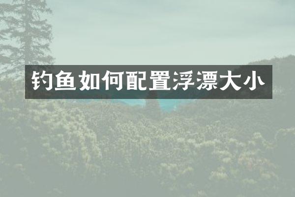 钓鱼如何配置浮漂大小