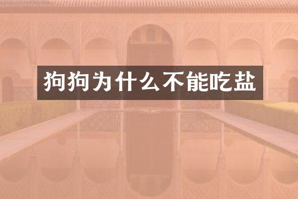 狗狗为什么不能吃盐