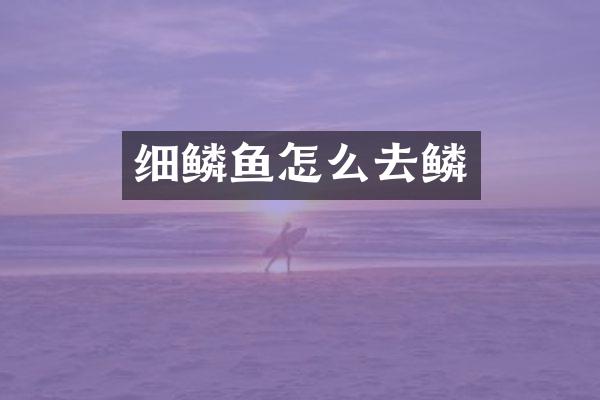 细鳞鱼怎么去鳞