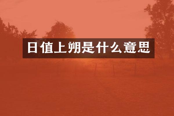 日值上朔是什么意思