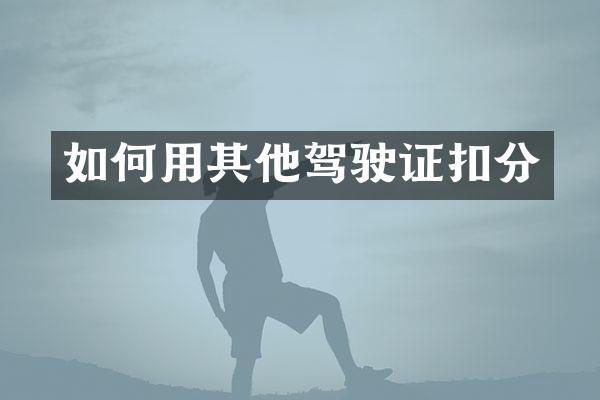 如何用其他驾驶证扣分