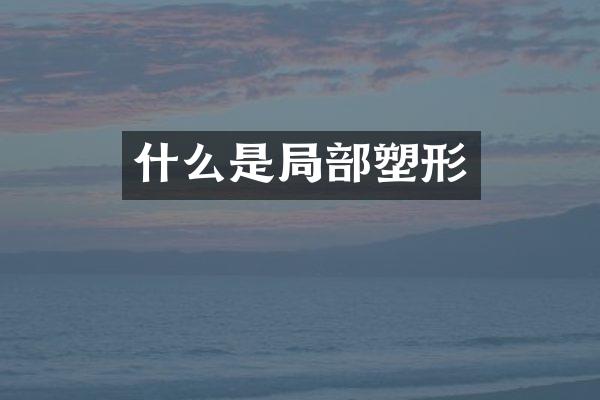 什么是局部塑形