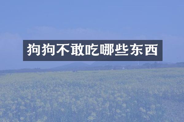 狗狗不敢吃哪些东西