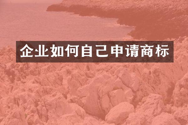 企业如何自己申请商标