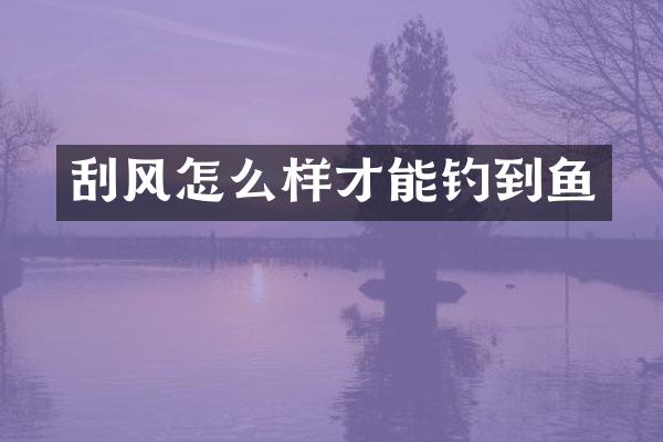 刮风怎么样才能钓到鱼