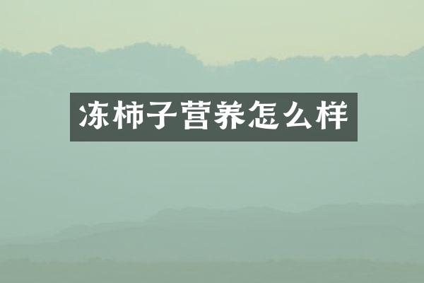 冻柿子营养怎么样
