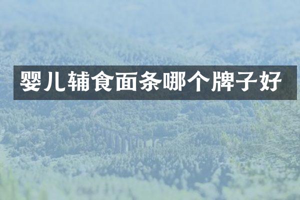 婴儿辅食面条哪个牌子好