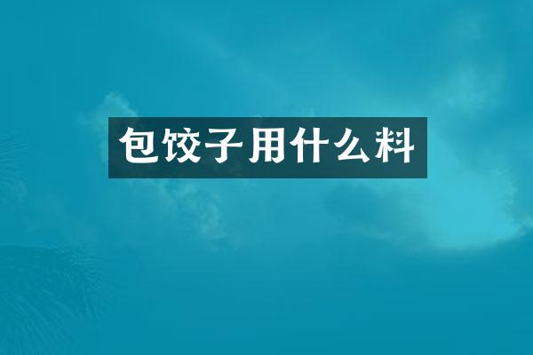 包饺子用什么料