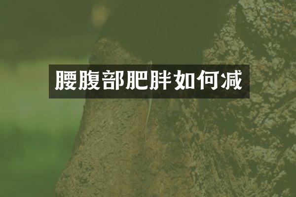 腰腹部肥胖如何减