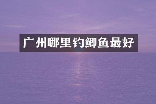 广州哪里钓鲫鱼最好