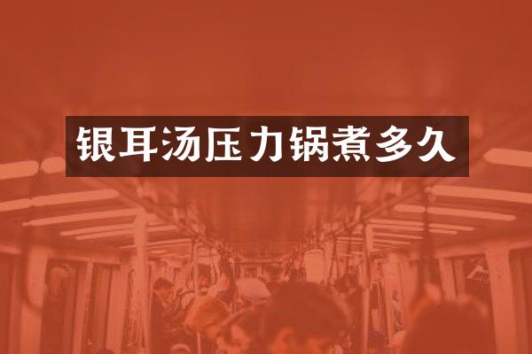 银耳汤压力锅煮多久