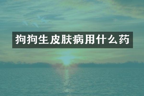 狗狗生皮肤病用什么药