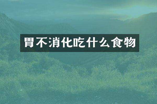 胃不消化吃什么食物