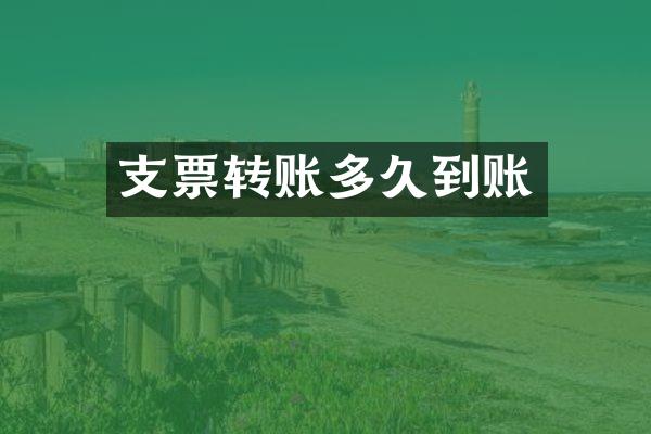 支票转账多久到账