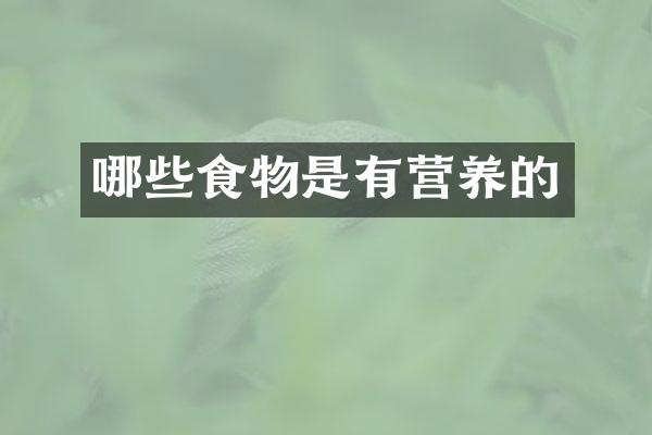 哪些食物是有营养的