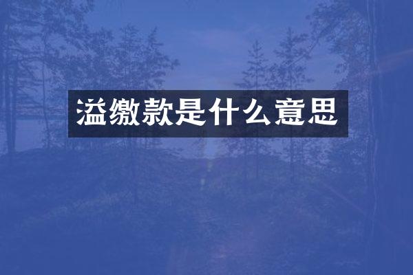 溢缴款是什么意思