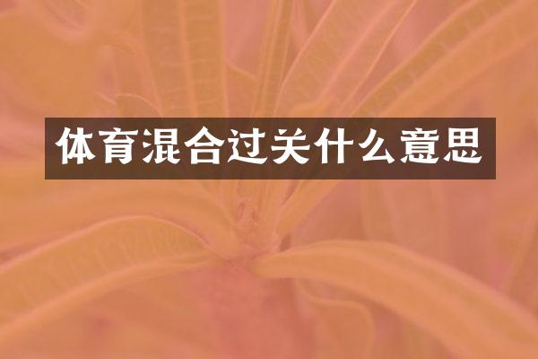 体育混合过关什么意思