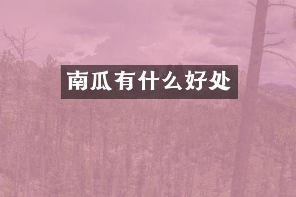 南瓜有什么好处