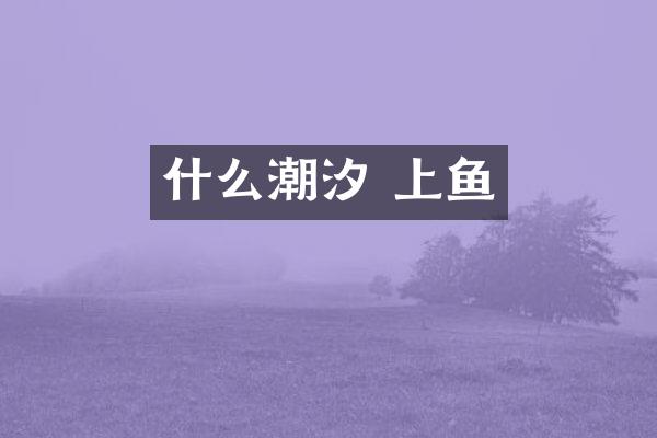 什么潮汐 上鱼