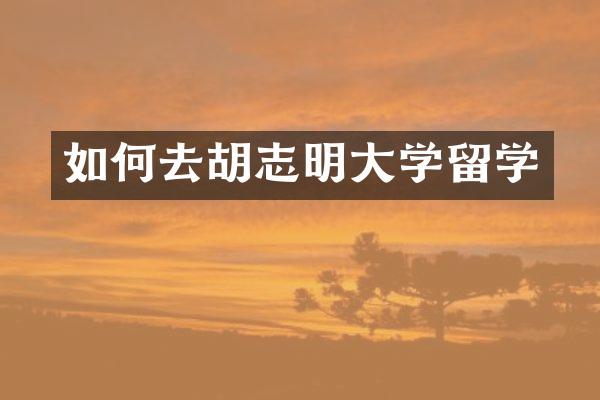 如何去胡志明大学留学