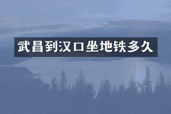 武昌到汉口坐地铁多久