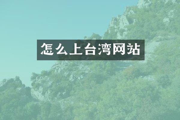 怎么上台湾网站