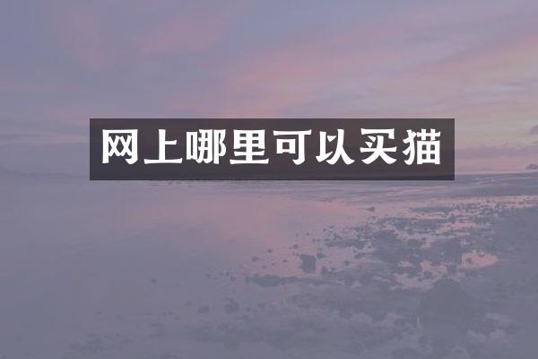 网上哪里可以买猫