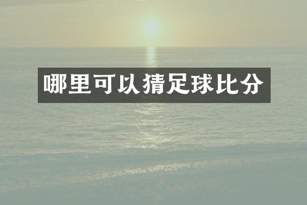 哪里可以猜足球比分