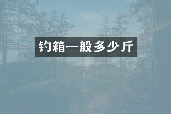 钓箱一般多少斤