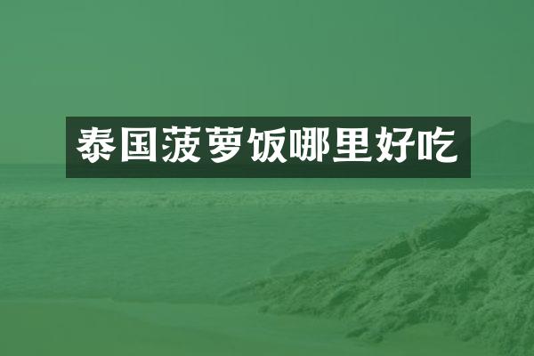 泰国菠萝饭哪里好吃