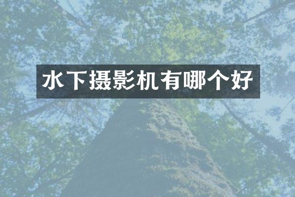 水下摄影机有哪个好