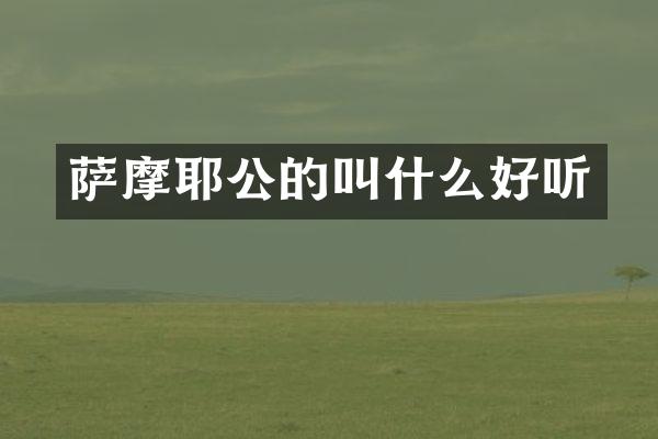 萨摩耶公的叫什么好听