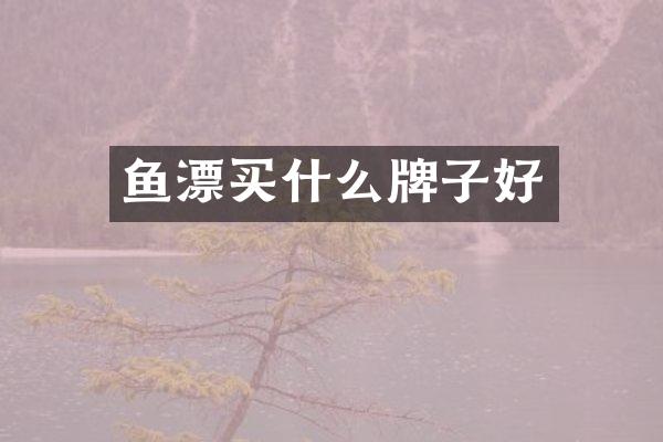 鱼漂买什么牌子好