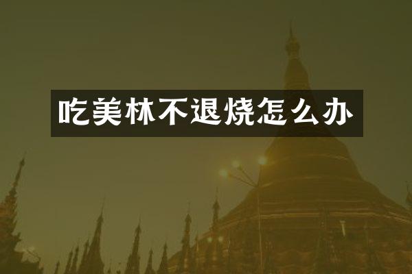 吃美林不退烧怎么办