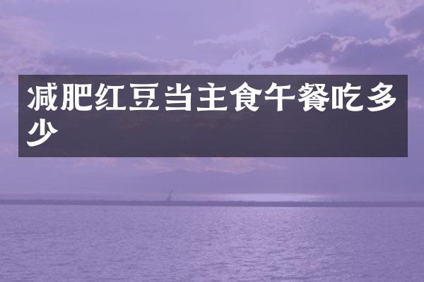 减肥红豆当主食午餐吃多少