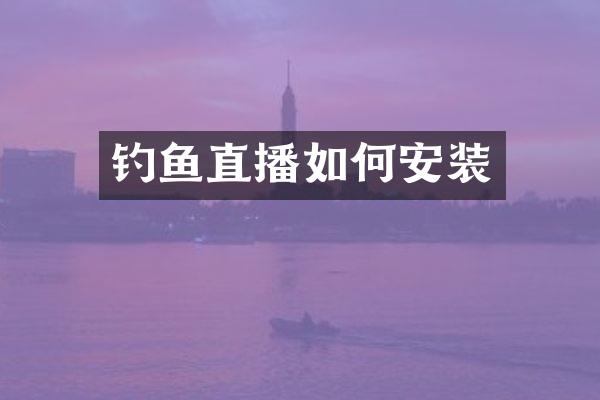 钓鱼直播如何安装