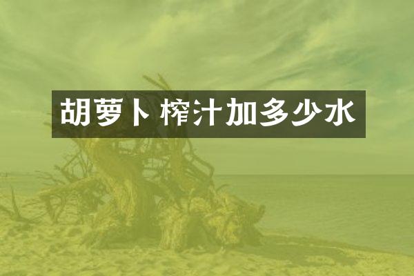 胡萝卜榨汁加多少水