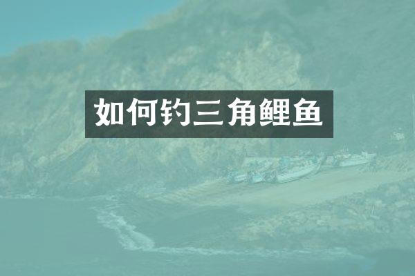 如何钓三角鲤鱼