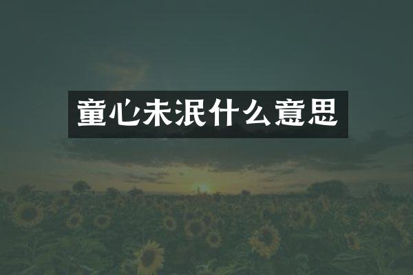 童心未泯什么意思