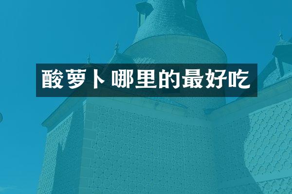 酸萝卜哪里的最好吃