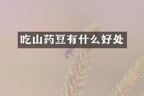 吃山药豆有什么好处