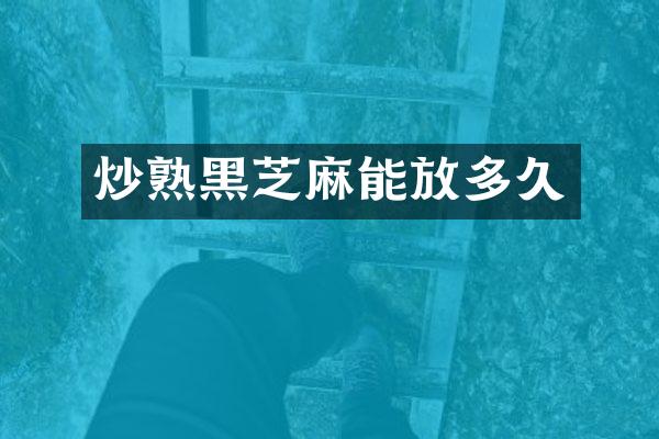 炒熟黑芝麻能放多久