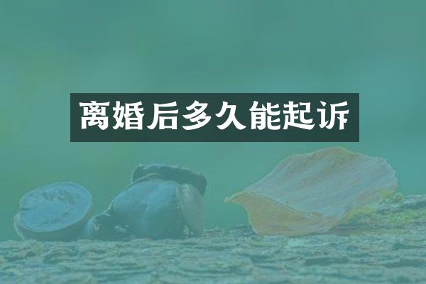 离婚后多久能起诉