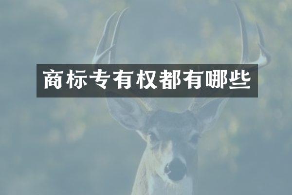 商标专有权都有哪些