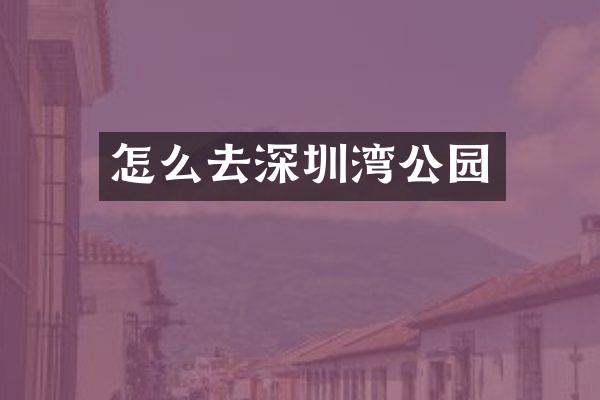 怎么去深圳湾公园